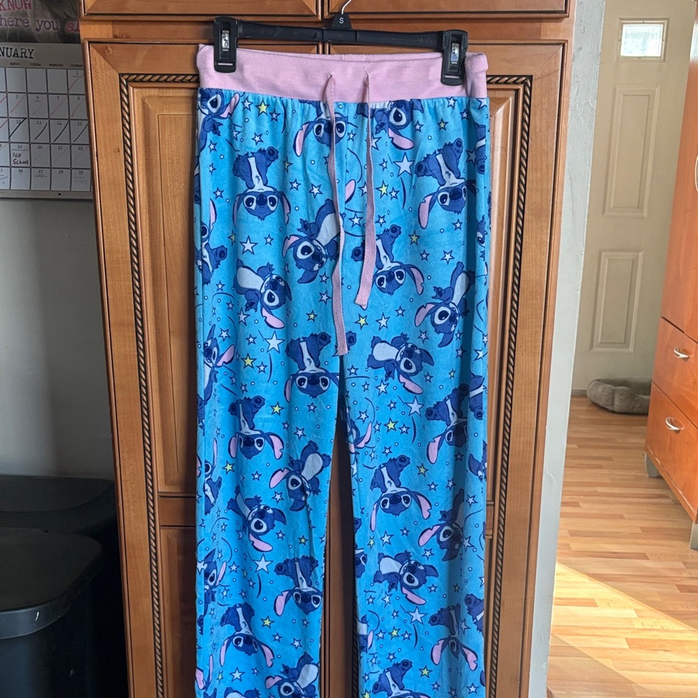 Disney Stitch Blue and Pink Pajama Bottoms